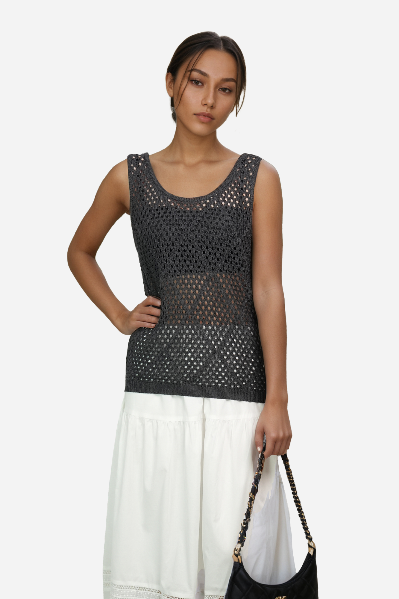 Crochet Tank Top Sleeveless Vest Boho Beach Cover Up