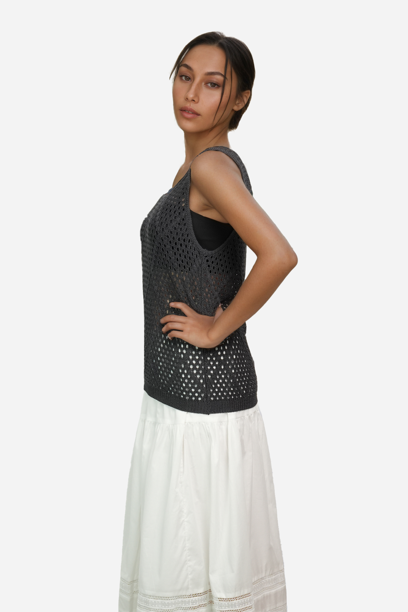 Crochet Tank Top Sleeveless Vest Boho Beach Cover Up