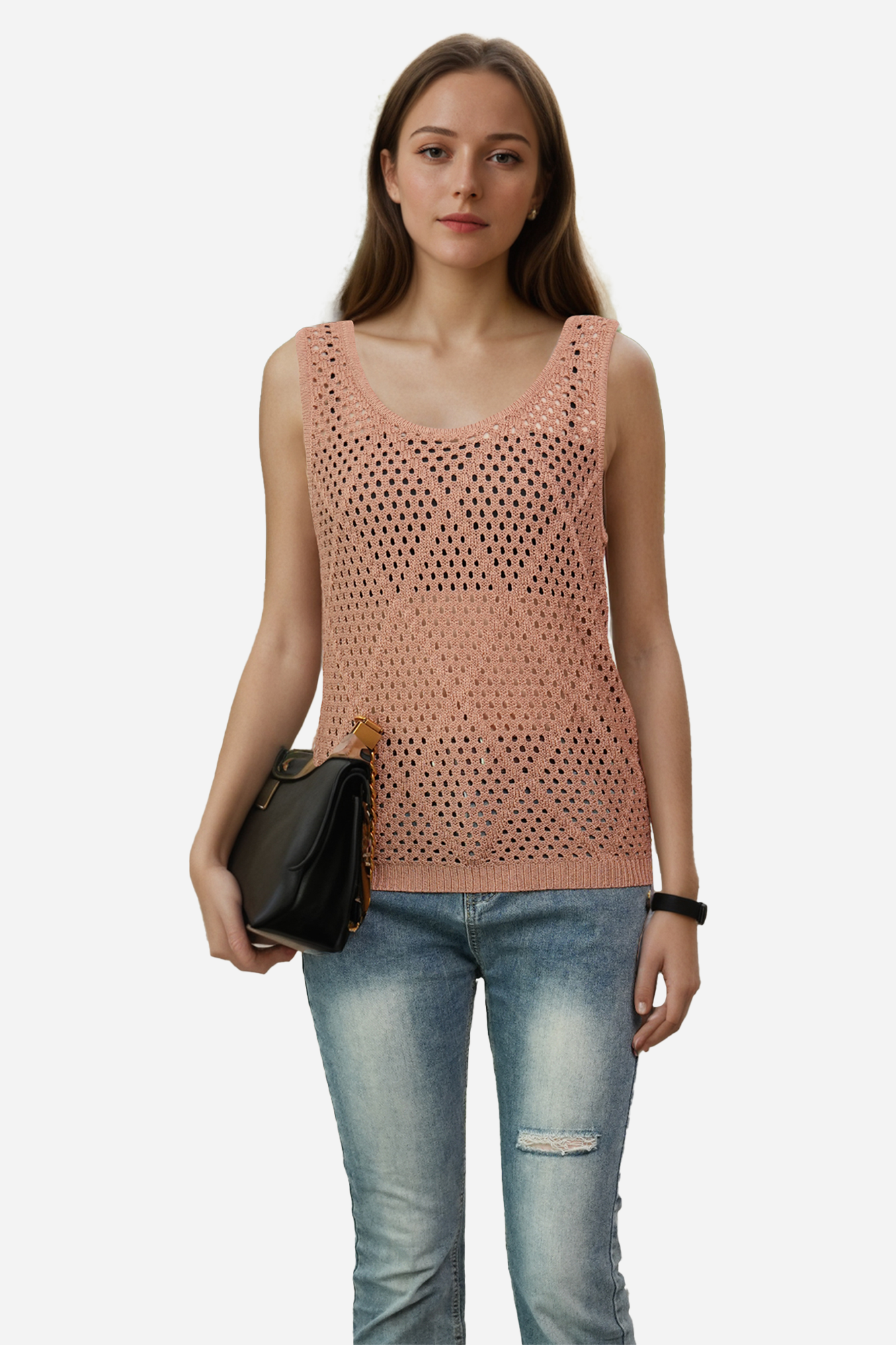 Crochet Tank Top Sleeveless Vest Boho Beach Cover Up