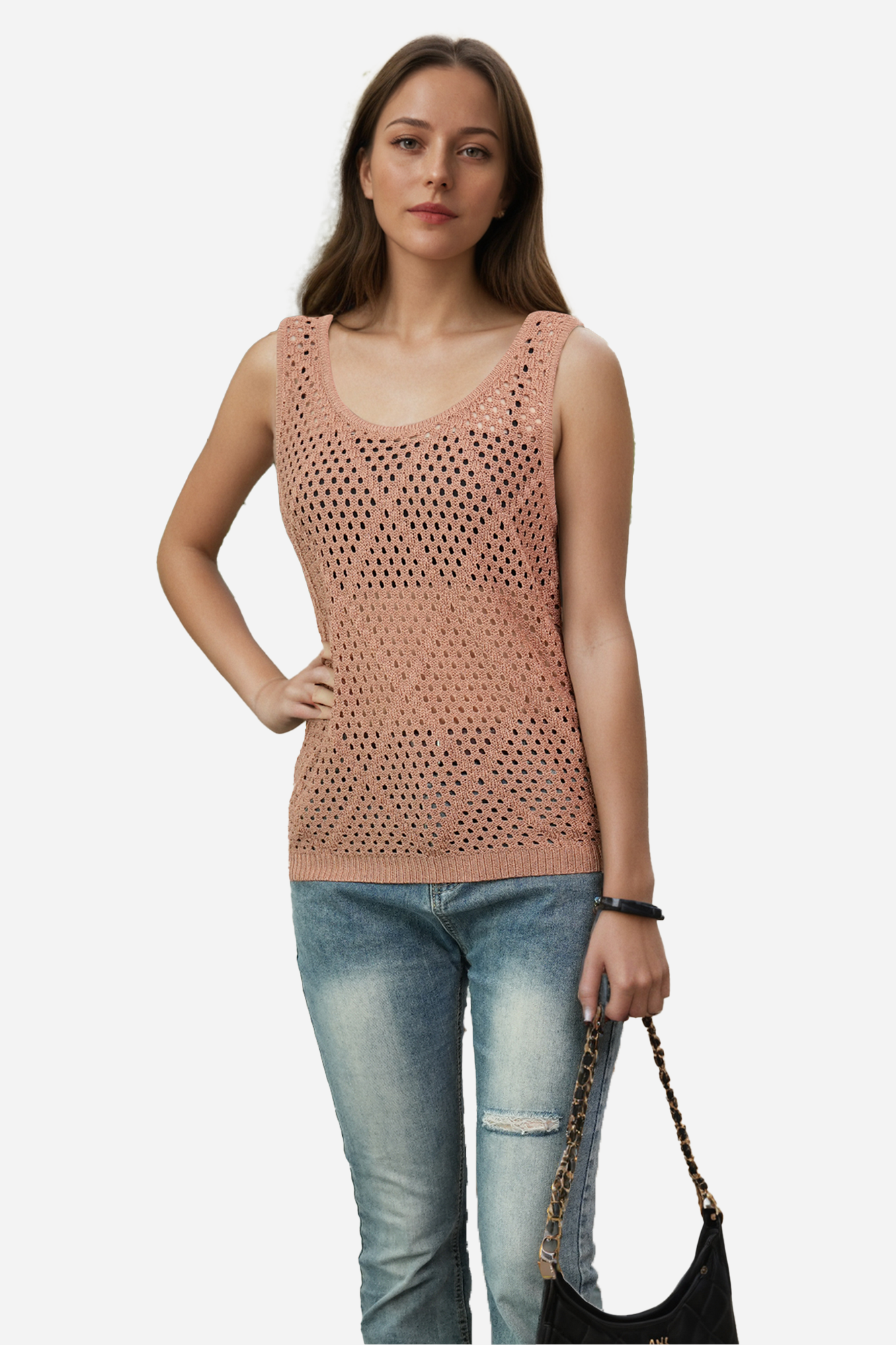 Crochet Tank Top Sleeveless Vest Boho Beach Cover Up