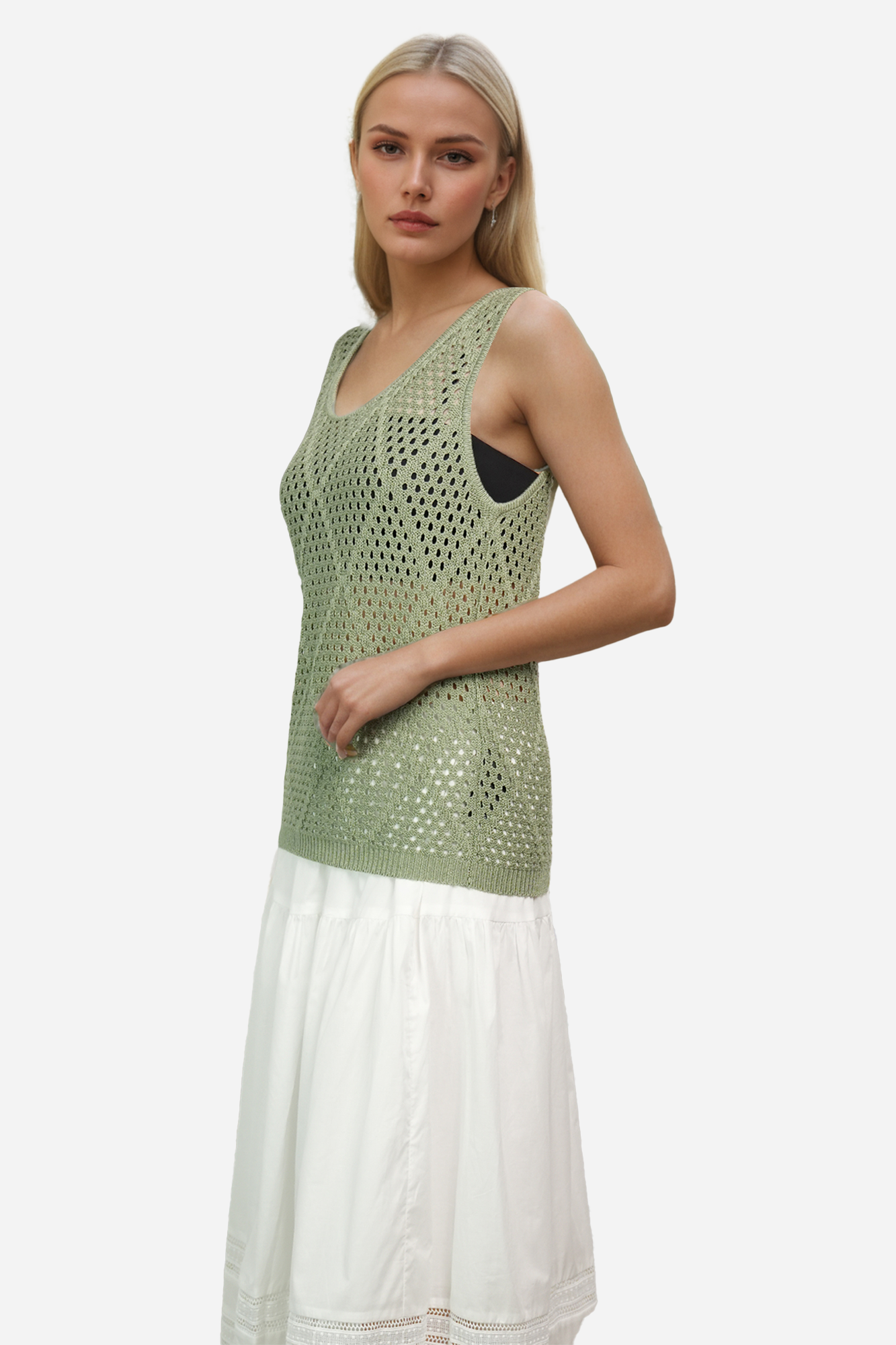 Crochet Tank Top Sleeveless Vest Boho Beach Cover Up