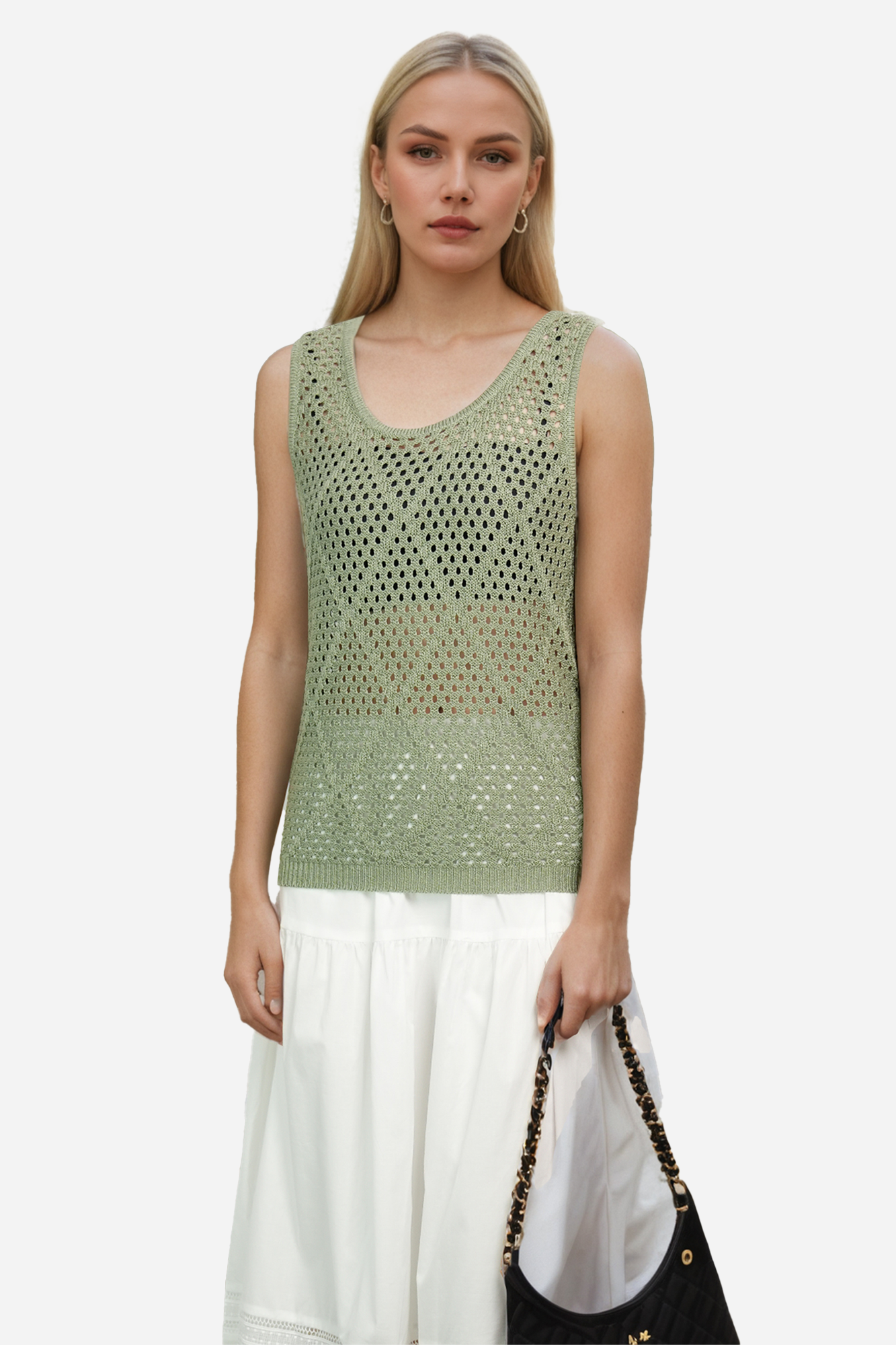 Crochet Tank Top Sleeveless Vest Boho Beach Cover Up