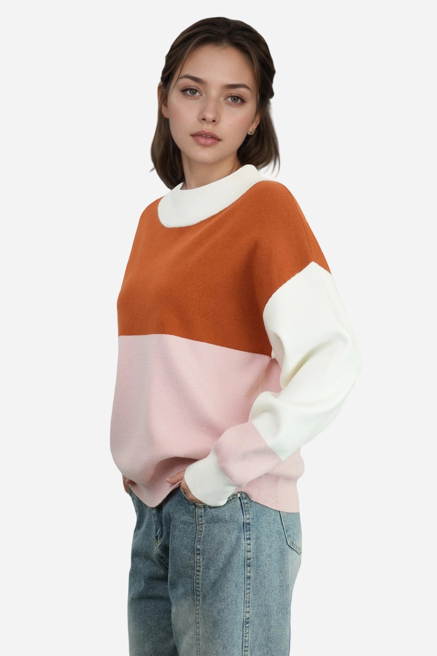 Striped Crew Neck Pullover Sweaters