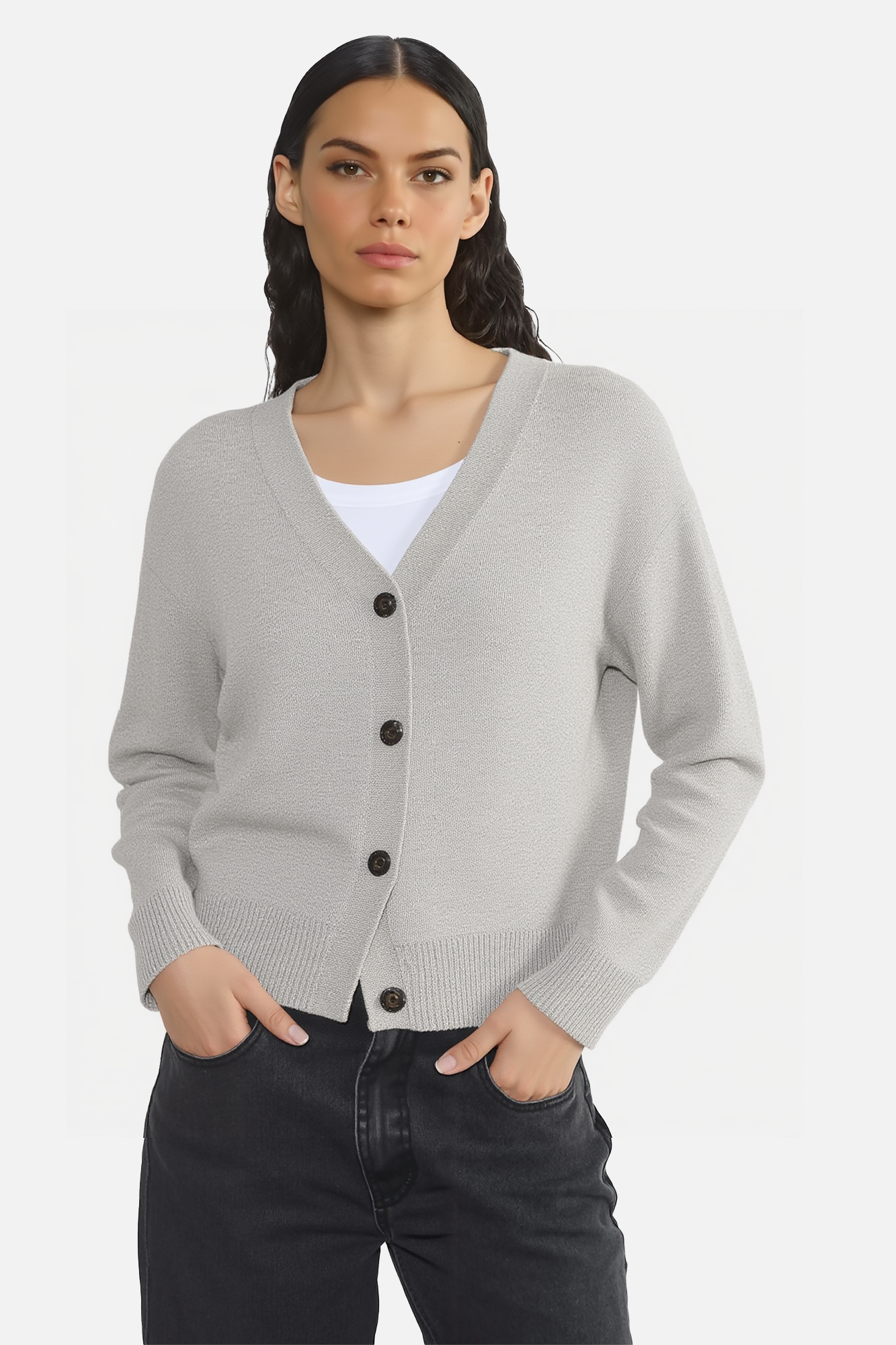 Cropped Cardigan Long Sleeve Knit Sweater Tops