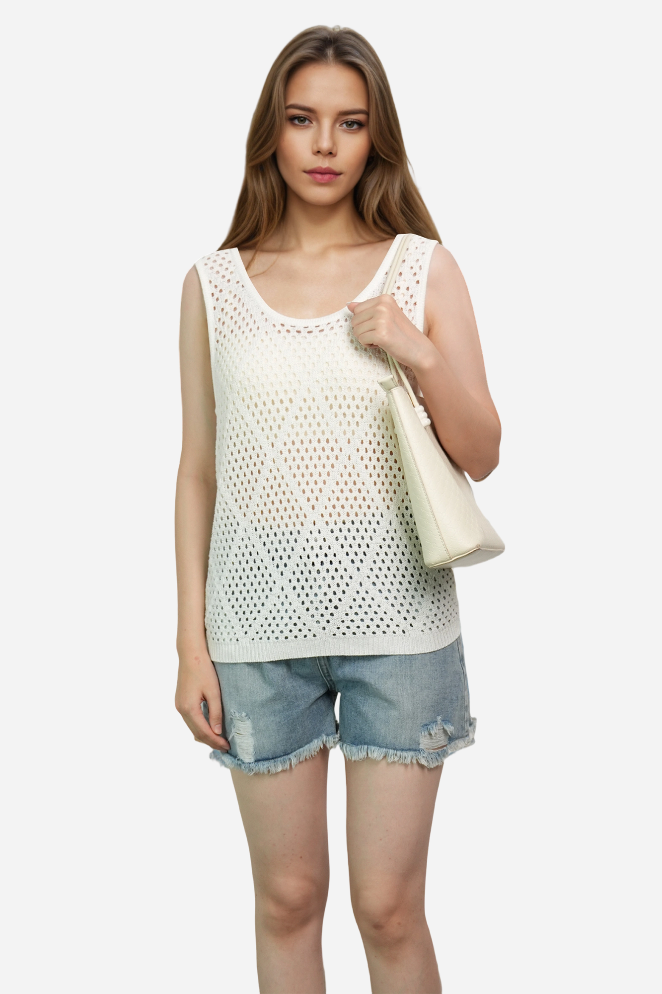 Crochet Tank Top Sleeveless Vest Boho Beach Cover Up