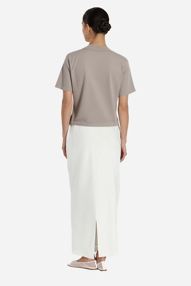 Elegant Taupe Polo Top for Versatile Styling