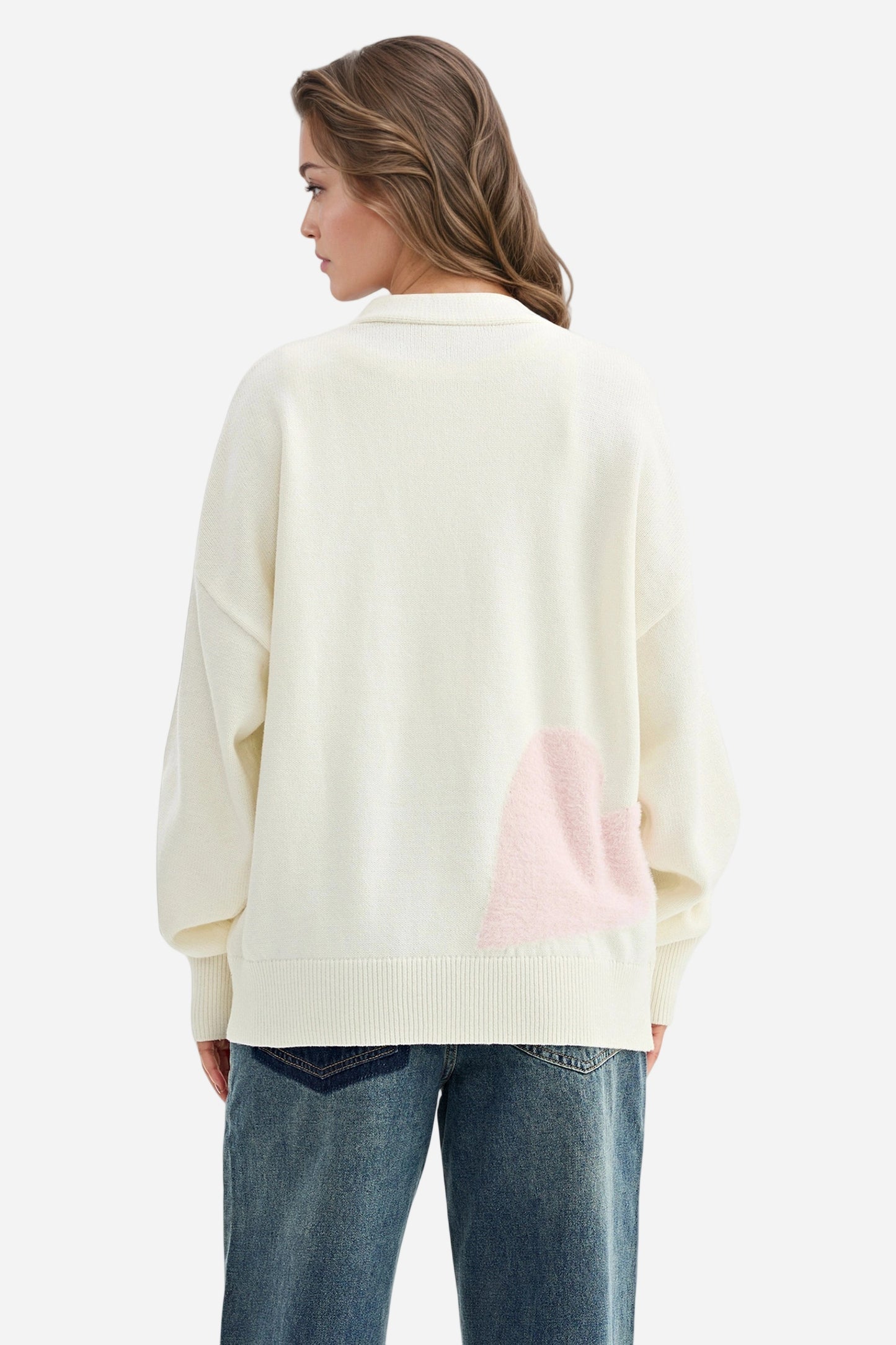 Heart Cardigan V Neck Valentines Sweaters