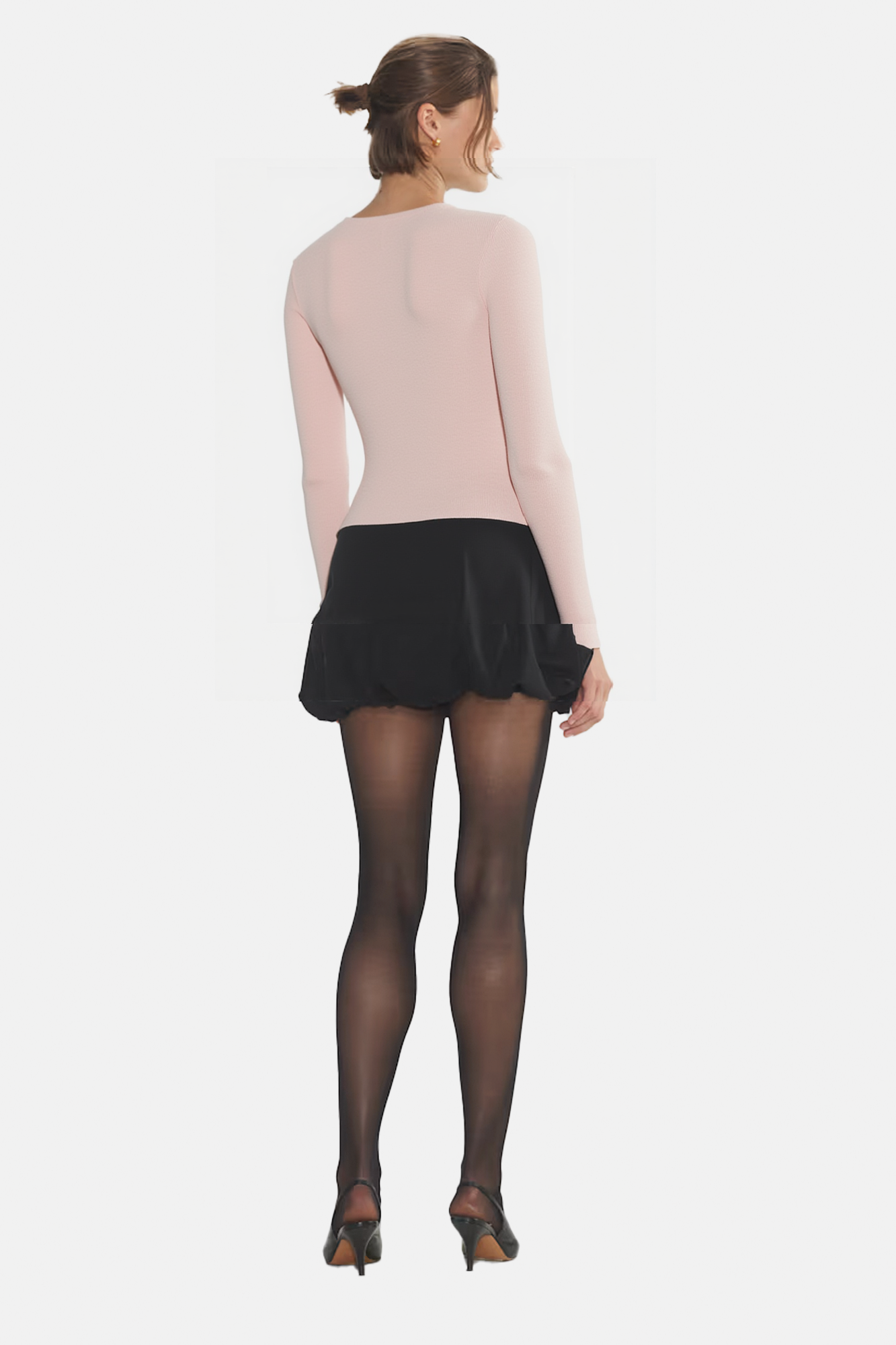 Elegant Soft Pink Scoopneck Cardigan