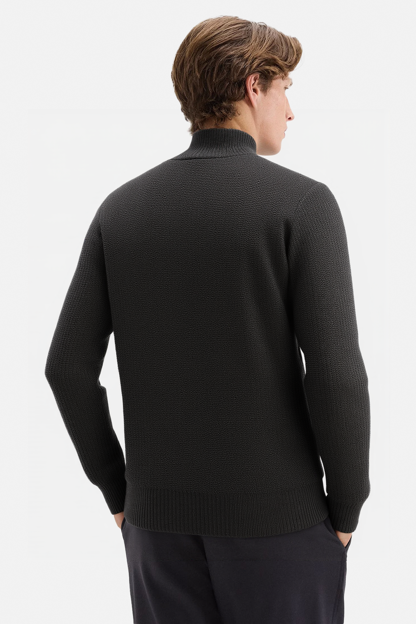 Quarter Zip Pullover Sweater Slim Fit Business Casual Knit