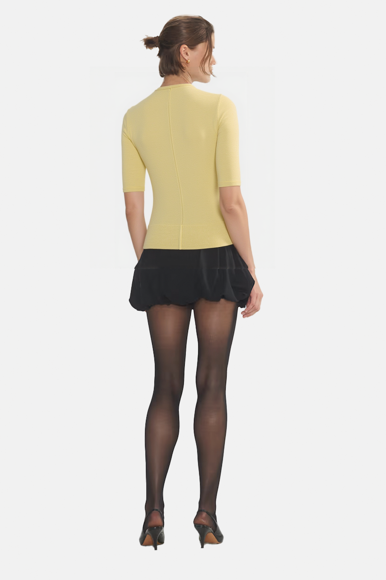 Button-Front Polo Sweater with Crisp Ribbed Top