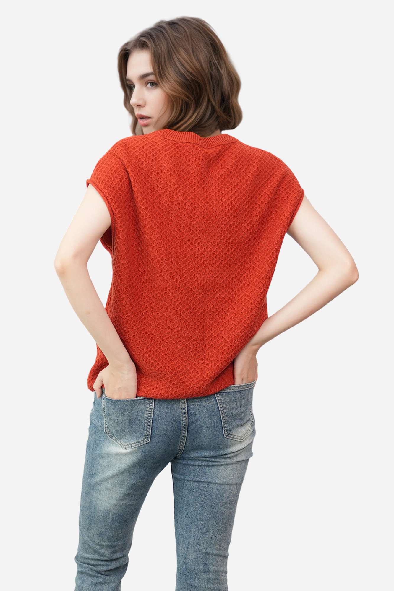Lightweight Textured Short Sleeve Pullover Sweater