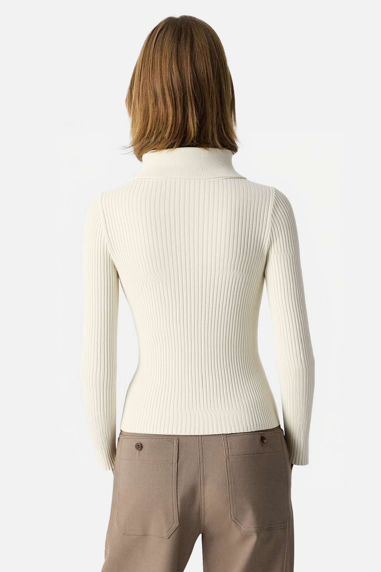 Polo-Style Sweater with Statement Collar