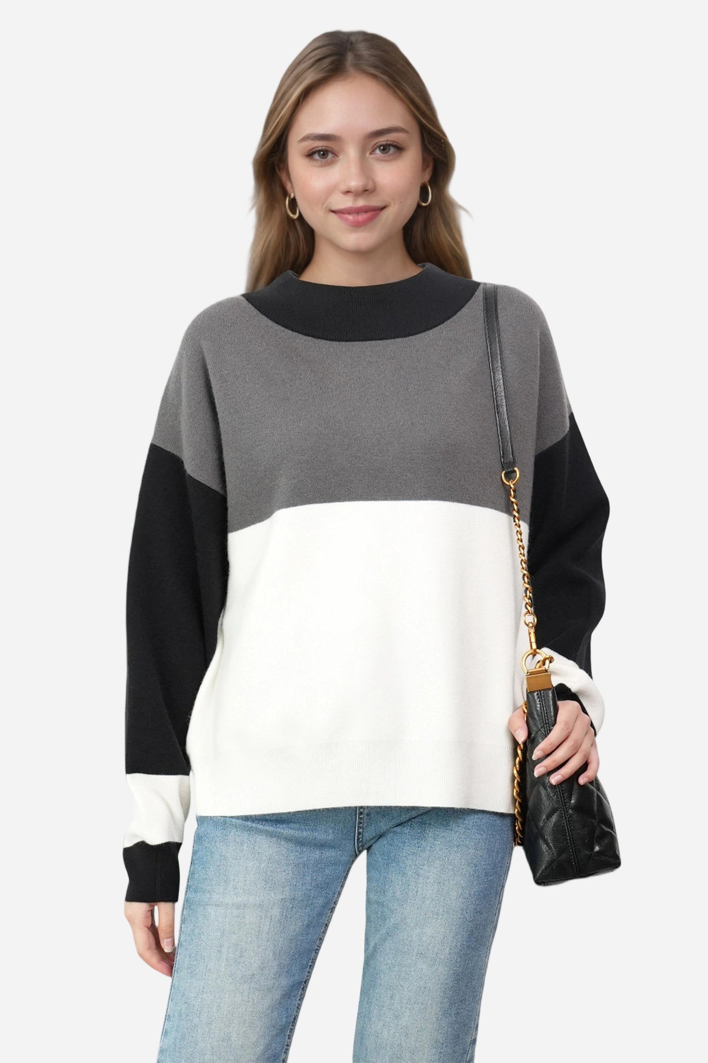 Striped Crew Neck Pullover Sweaters