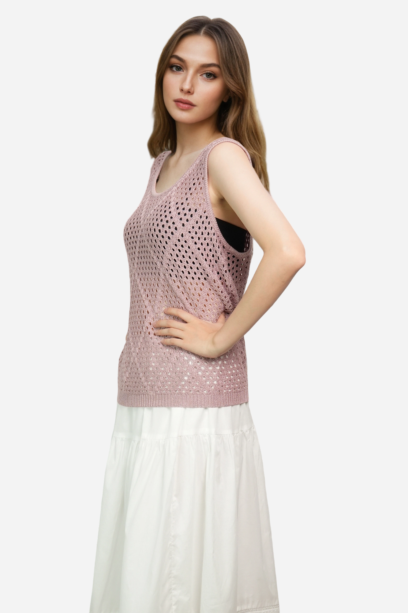 Crochet Tank Top Sleeveless Vest Boho Beach Cover Up