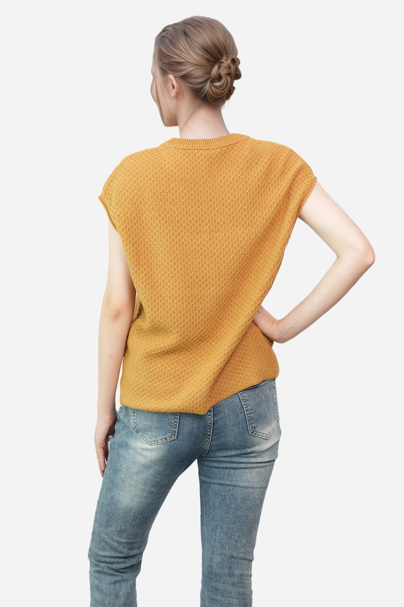 Lightweight Textured Short Sleeve Pullover Sweater