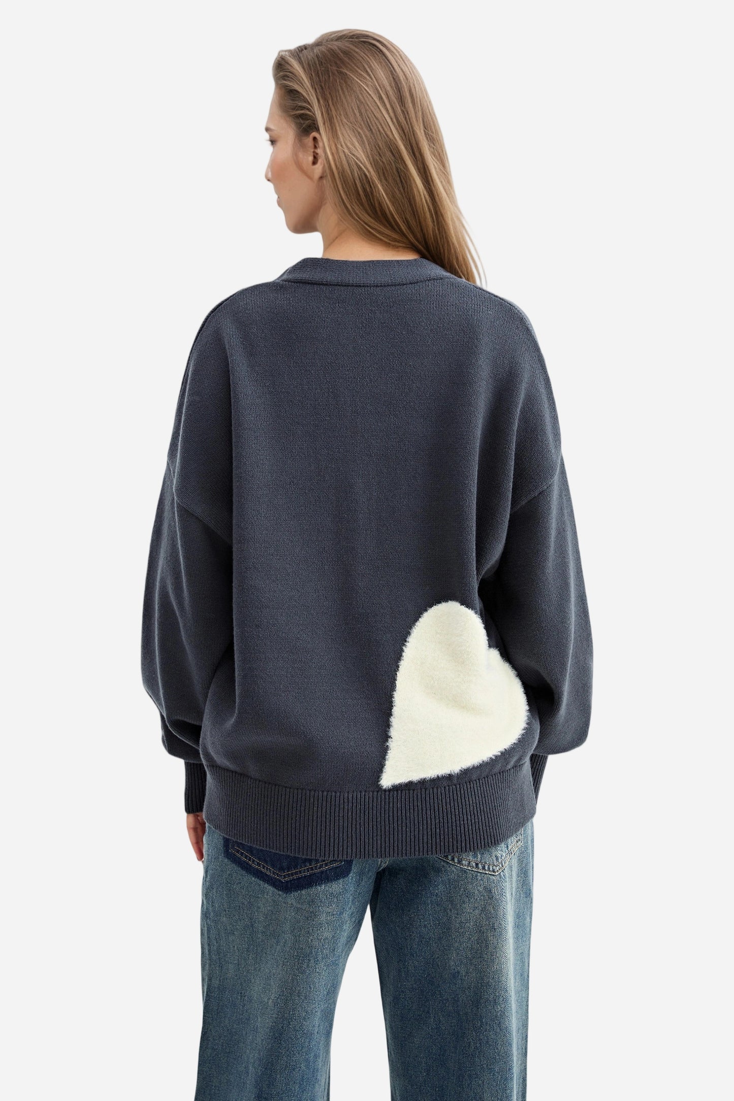 Heart Cardigan V Neck Valentines Sweaters