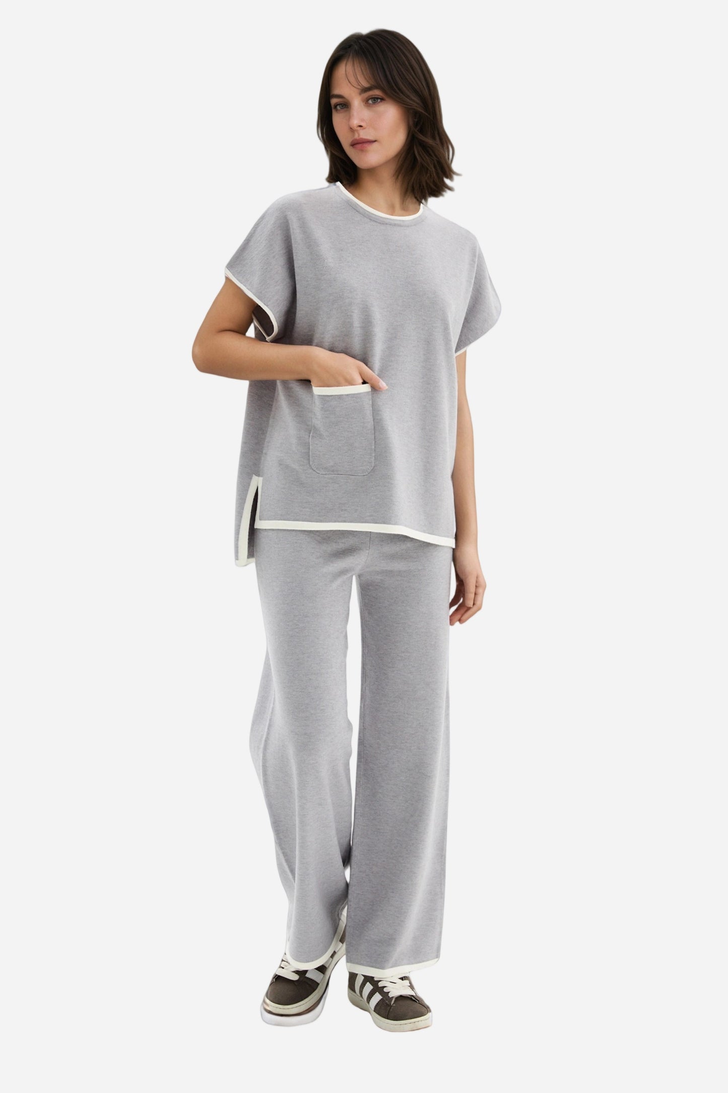 Womens Casual Chic 2 Piece Cotton Sets Outfits