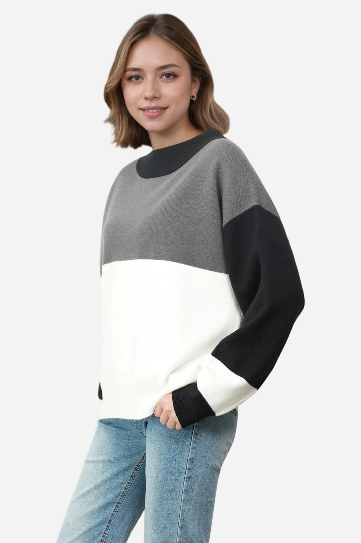 Striped Crew Neck Pullover Sweaters