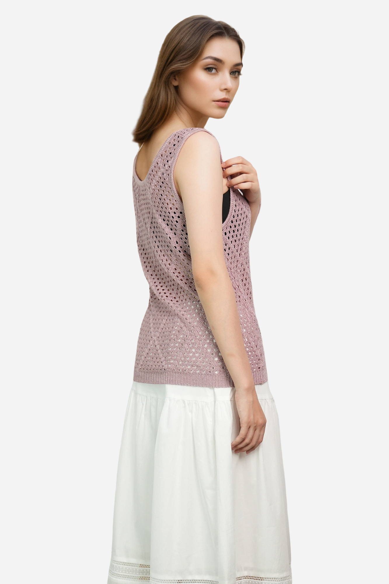 Crochet Tank Top Sleeveless Vest Boho Beach Cover Up