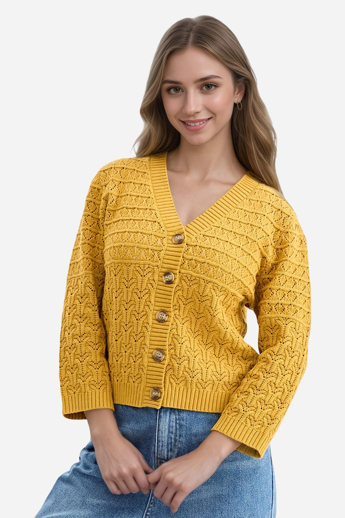 Cable Knit Cardigan Casual Long Sleeve Sweater