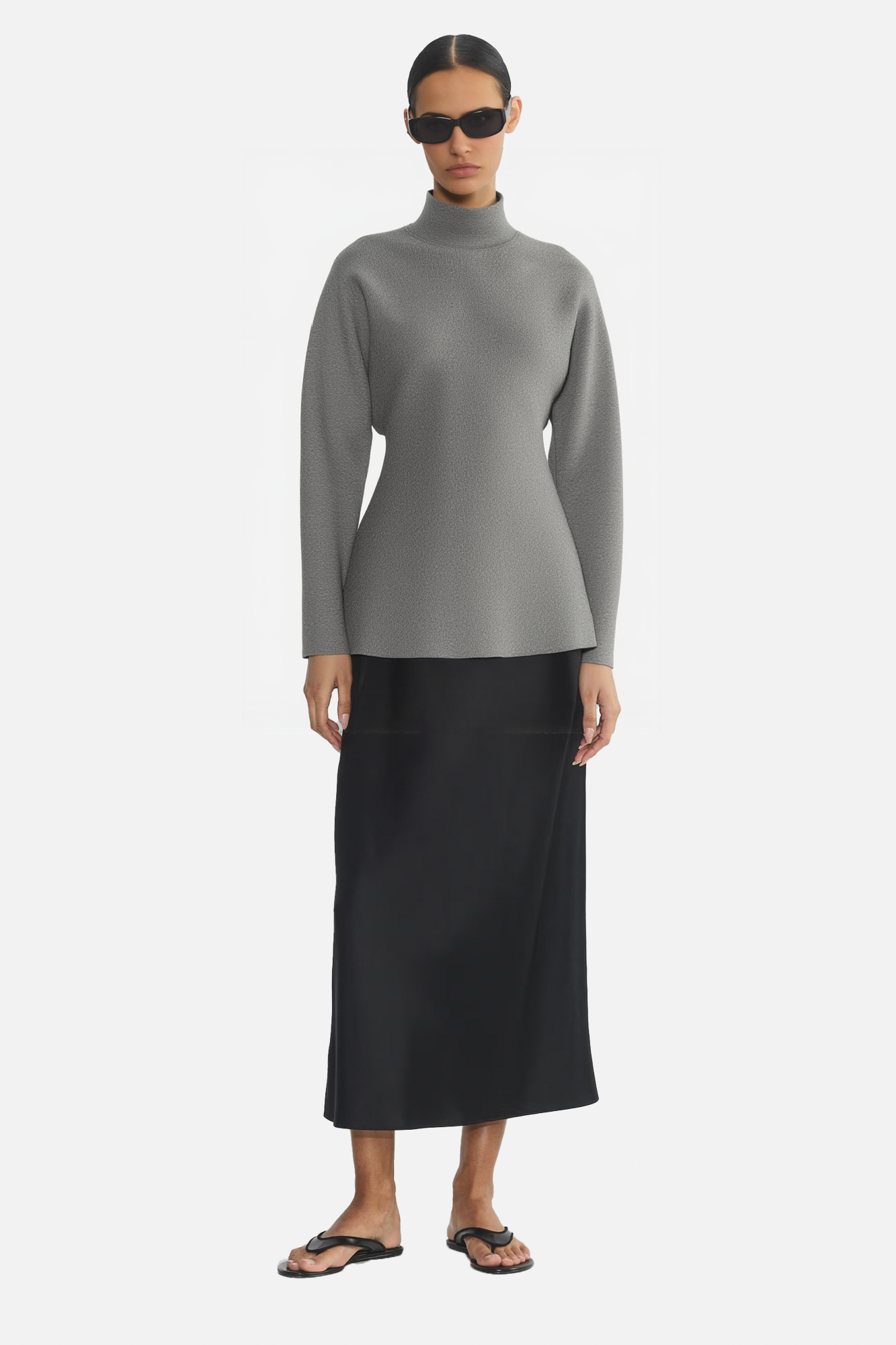 Refined Mock Neck Long Sleeve Top