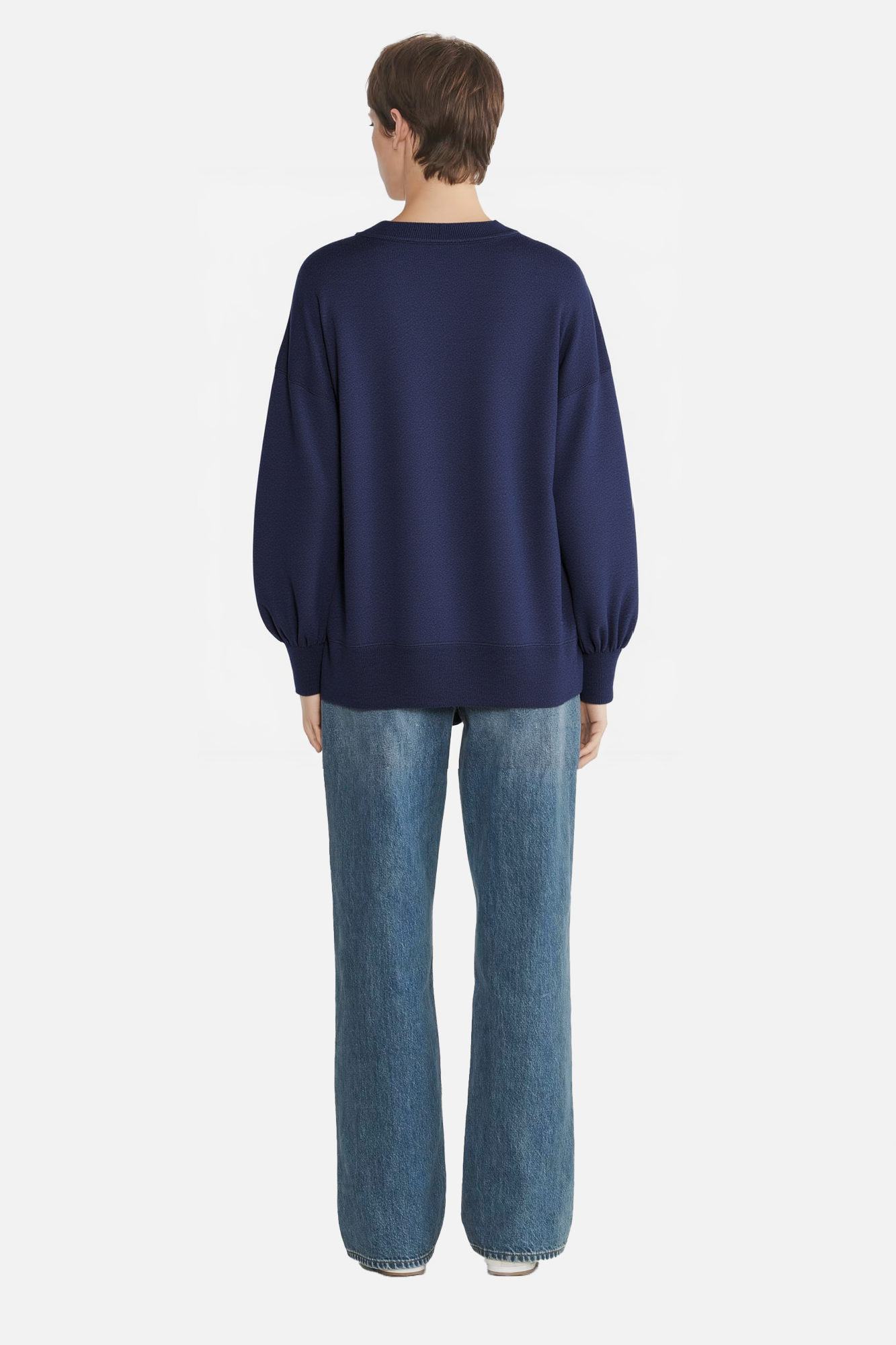 Signature Balloon-Sleeve Button-Front Cardigan