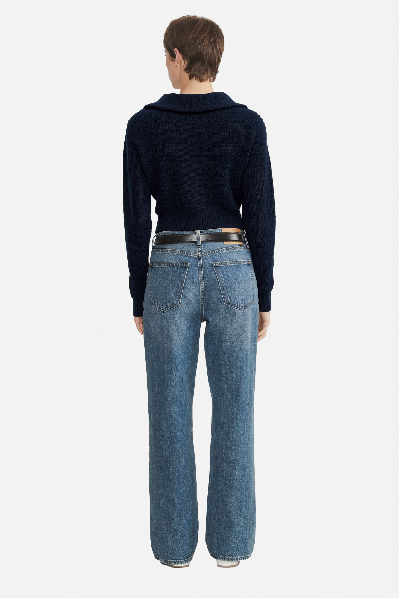 Textured Knit Zip-Front Collar Jacket