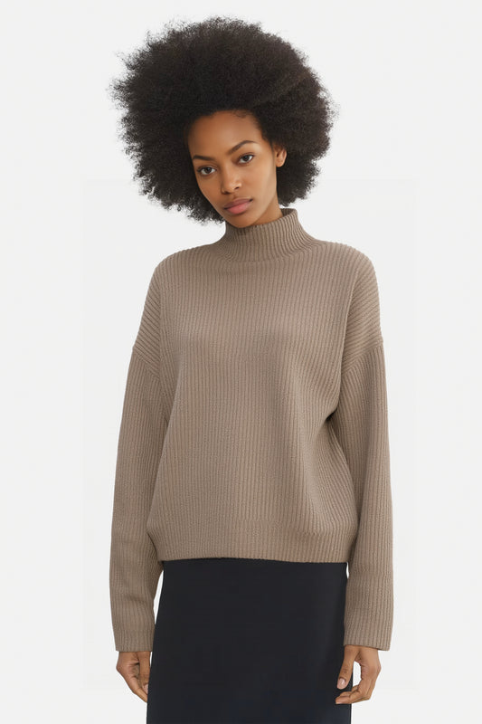 Fisherman Turtleneck Oversized Knit Pullover Sweater