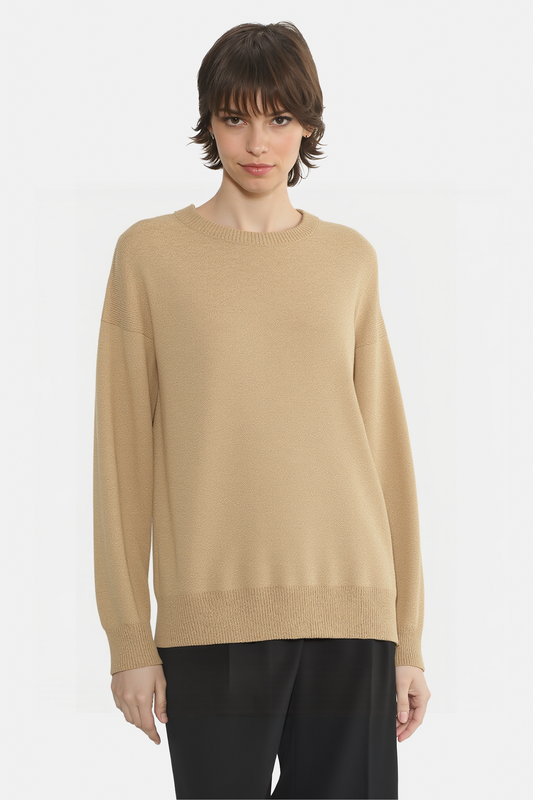 Relaxed Crew Neck Pullover Everyday Knitwear
