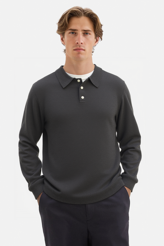 Slim Fit Knit Polo Shirts Business Casual Polo Sweater