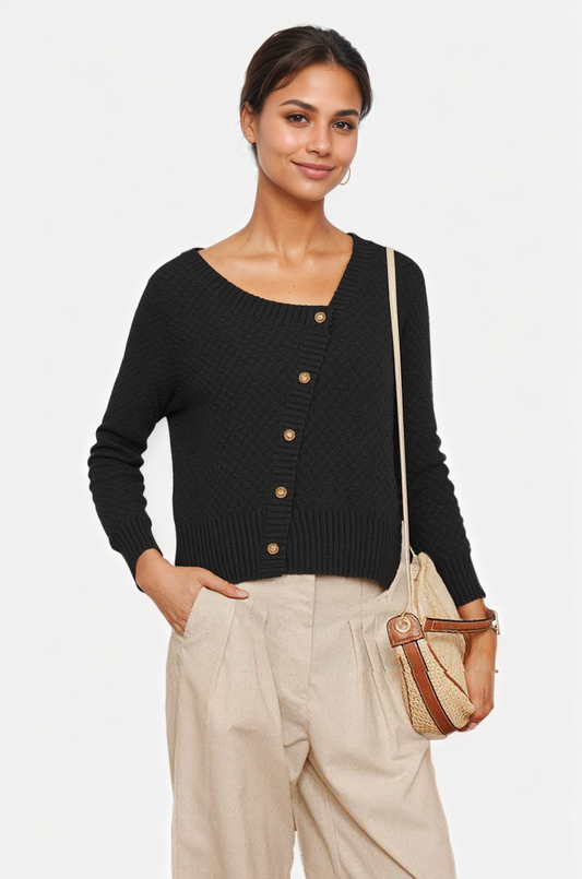 Button-Front Elegance Cardigan