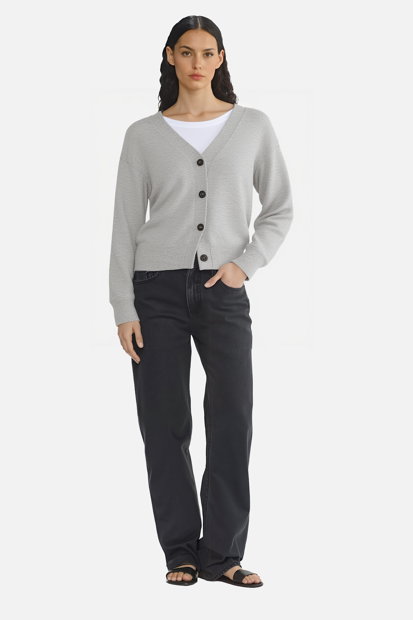 Cropped Cardigan Long Sleeve Knit Sweater Tops