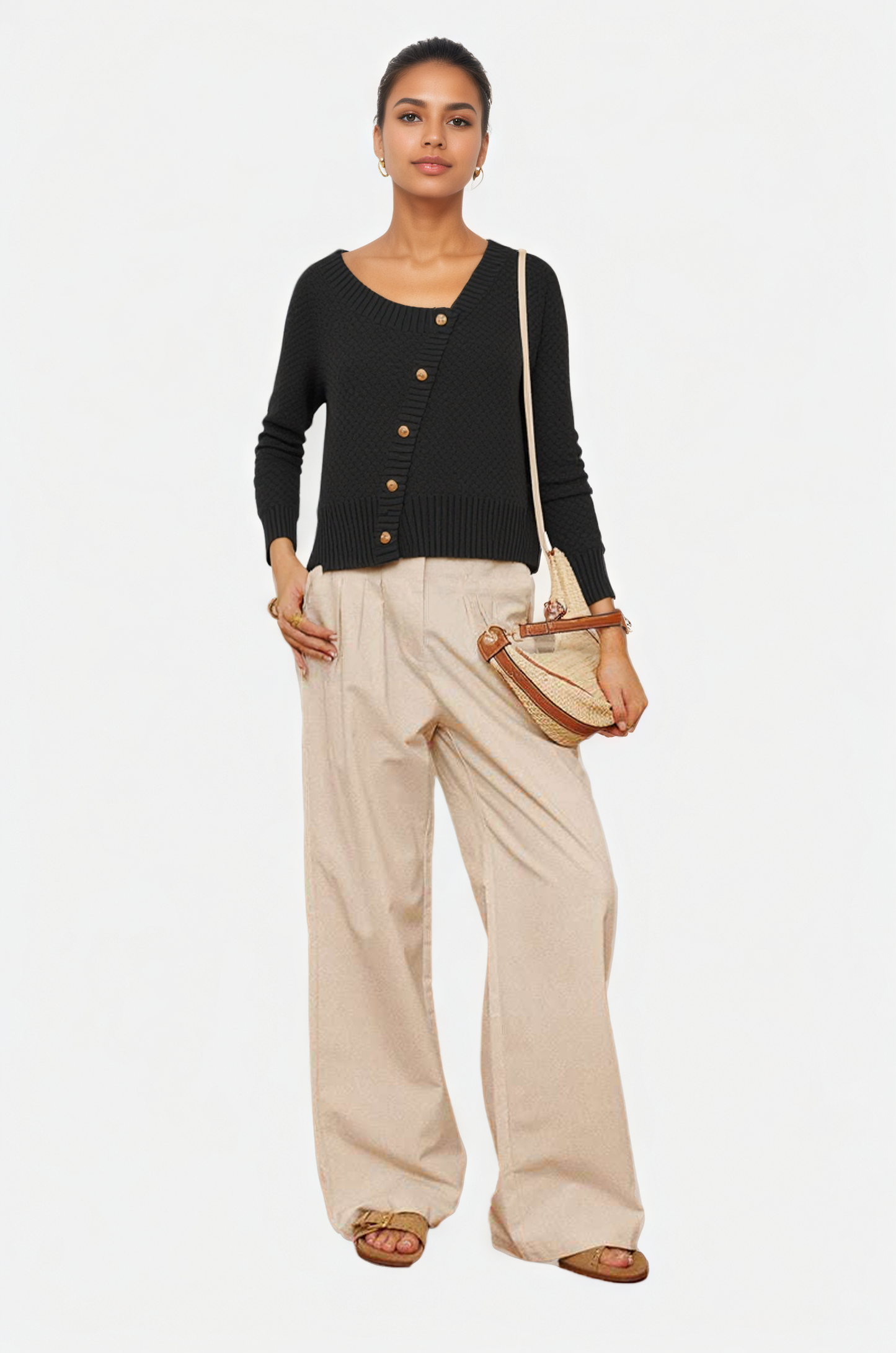 Button-Front Elegance Cardigan
