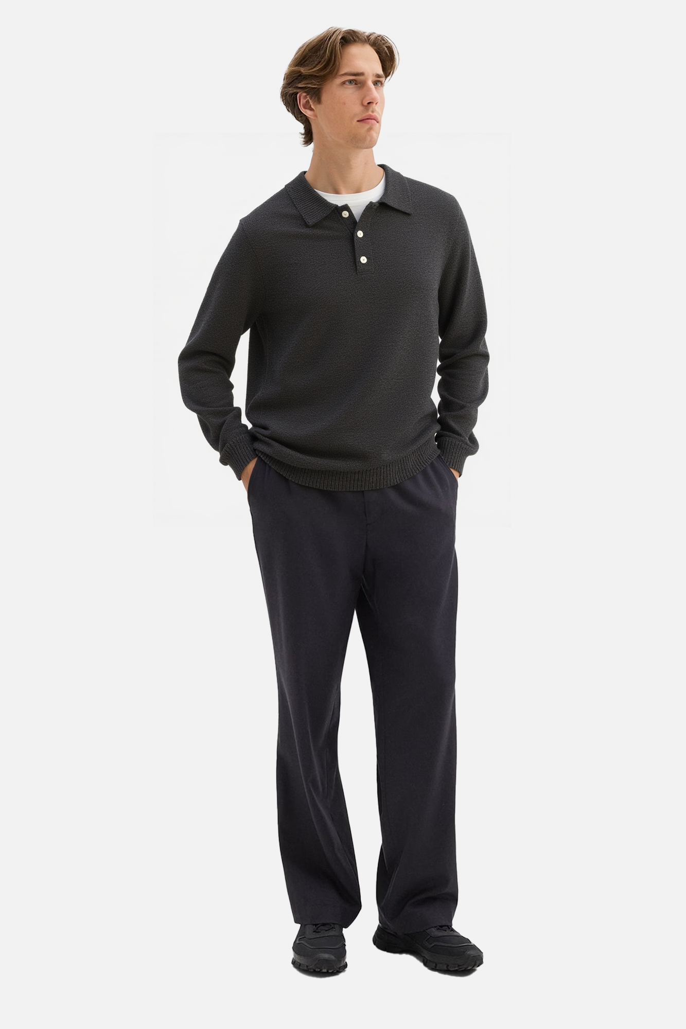 Slim Fit Knit Polo Shirts Business Casual Polo Sweater
