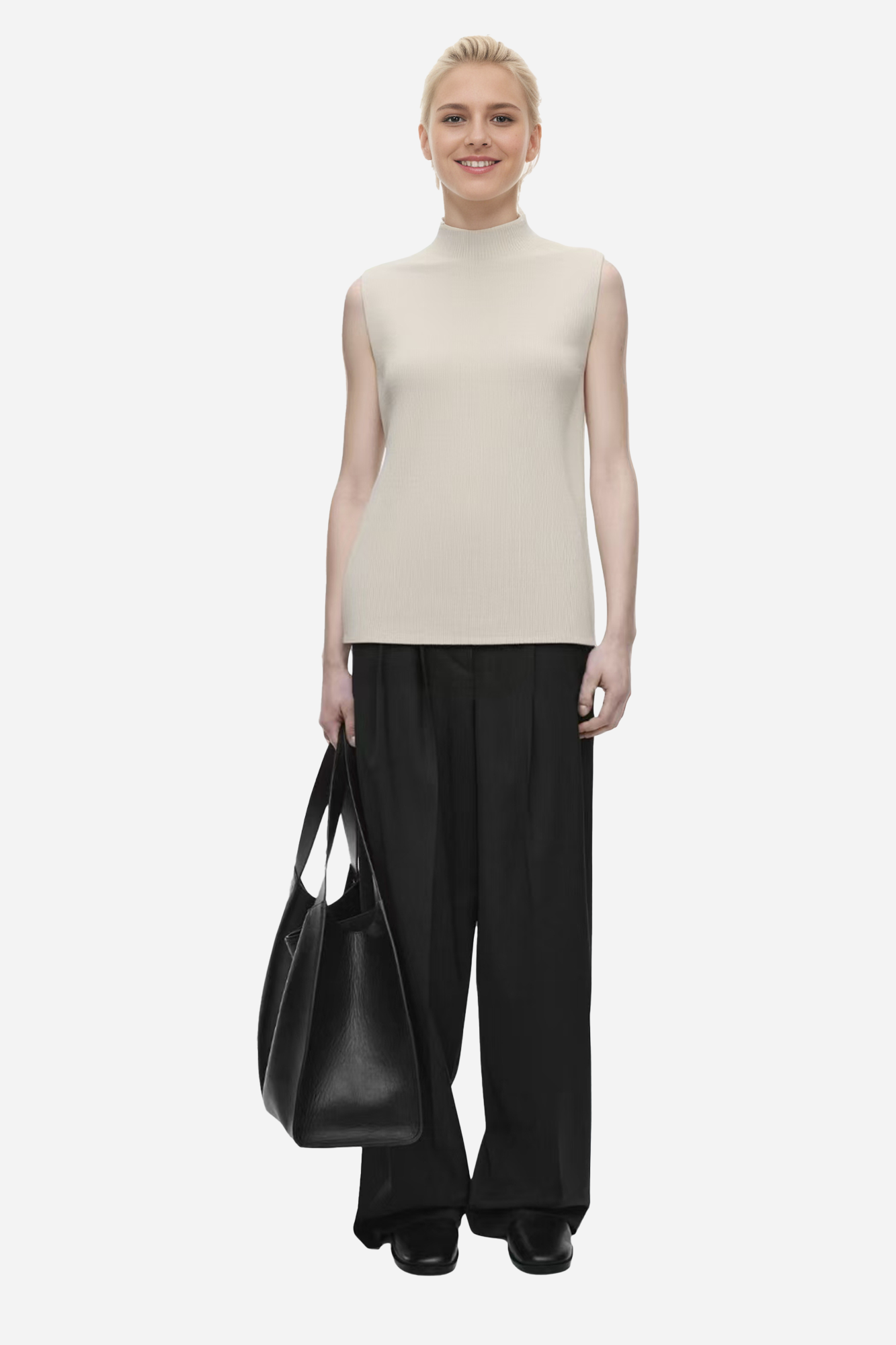 Essential Mock Neck Sleeveless Knit Top