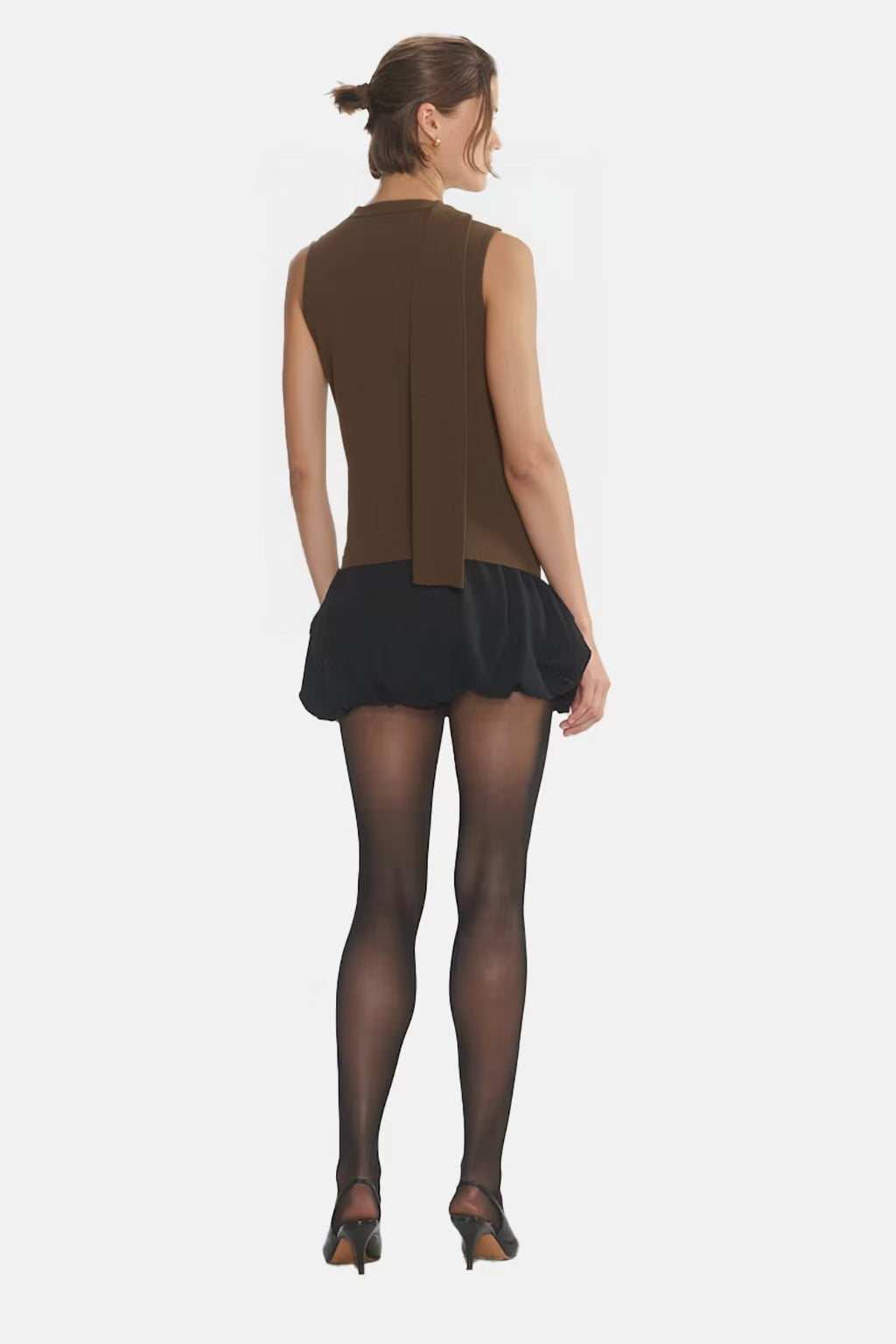 Stylish Scarf-Neck Knit Top Perfect for Office Outfits
