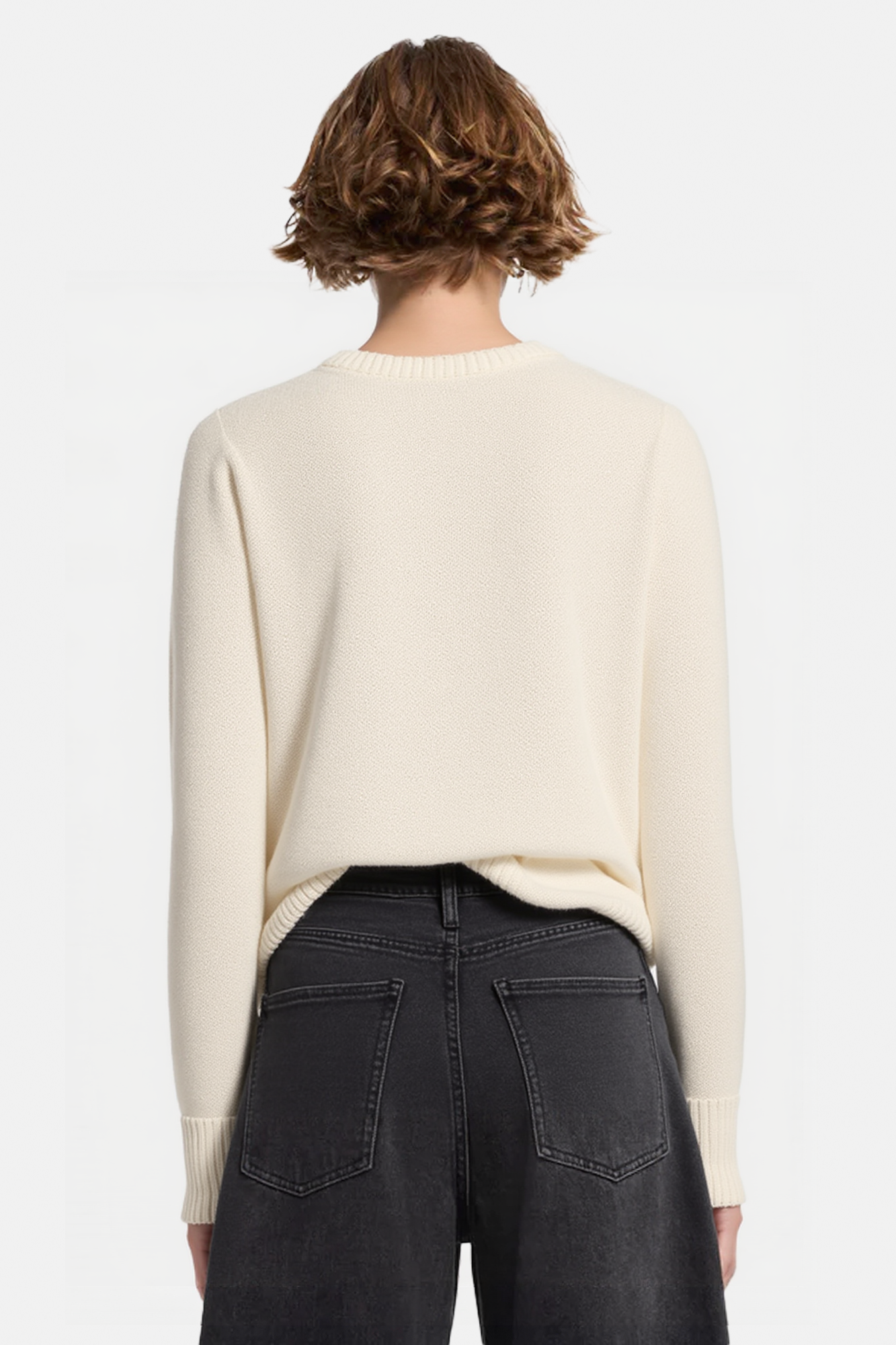 Essential Textured Crew Neck Pullover