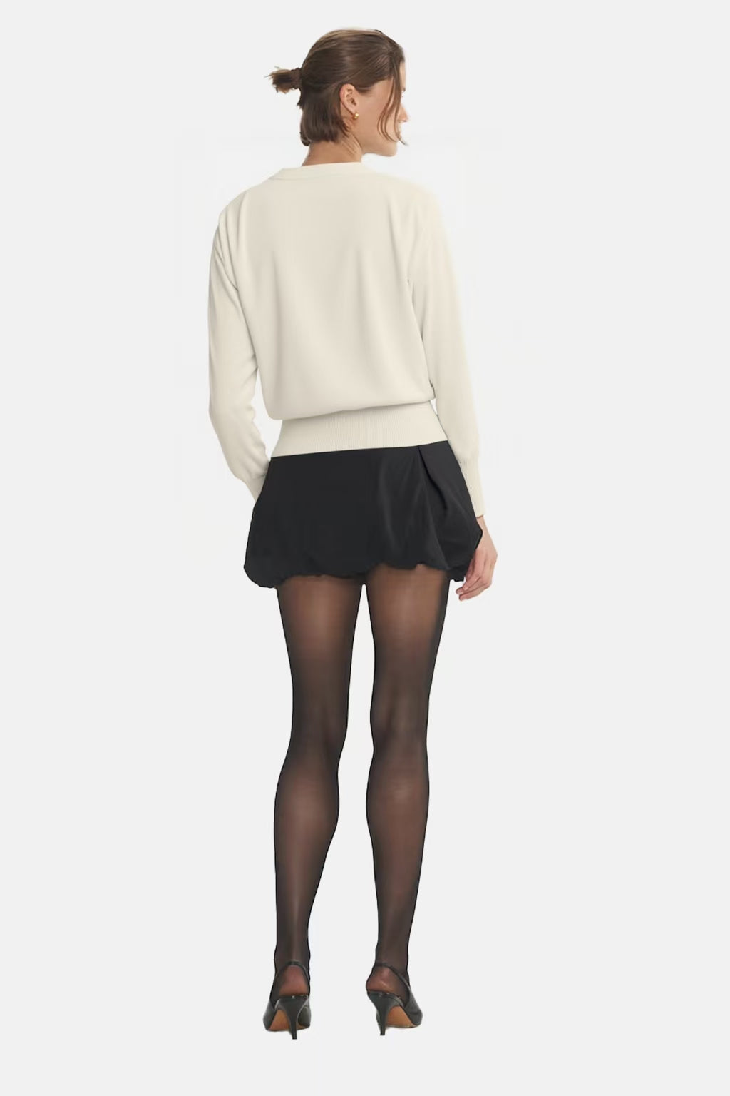 Classic Button-Front Cardigan with Deep V-Neckline