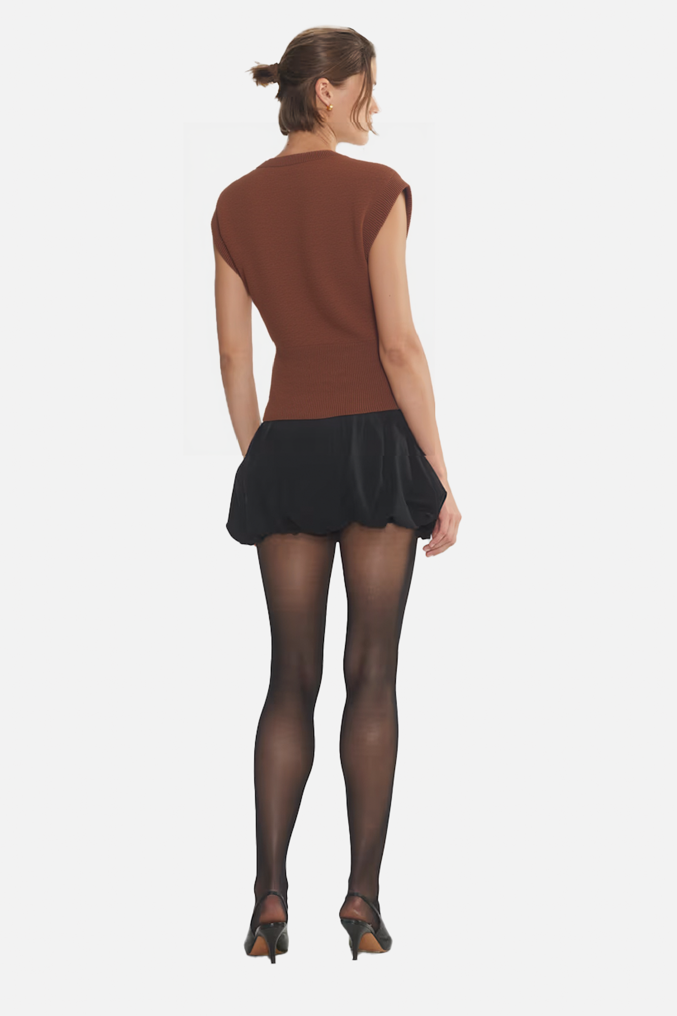 Modern Round Neck Button Front Knit Vest