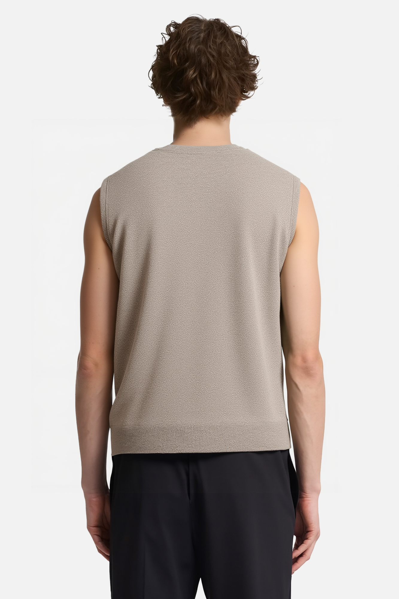 Casual Tank Tops Ribbed Knit Sleeveless Shirt Tee