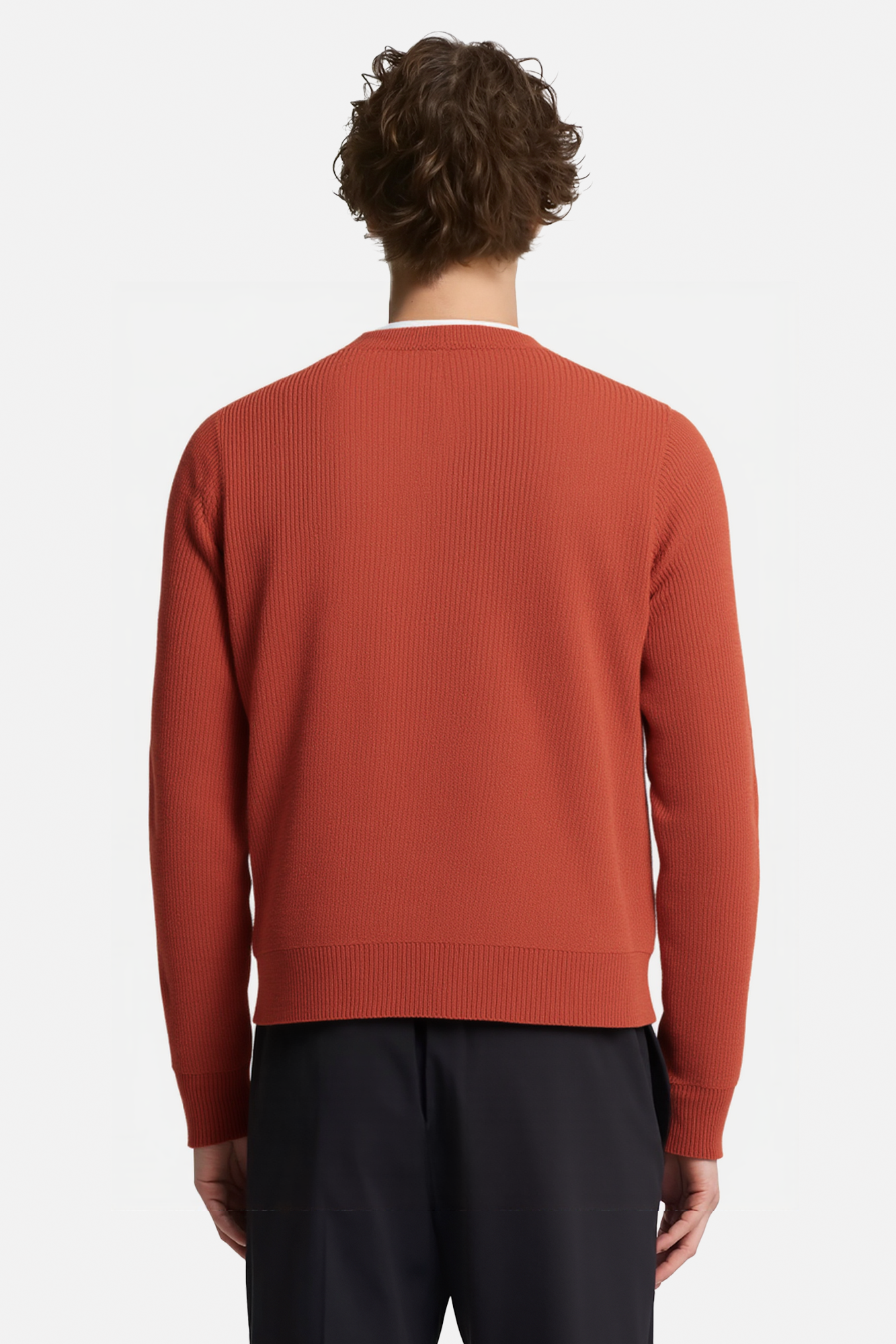 Ribbed Crew Neck Pullover Sweater
