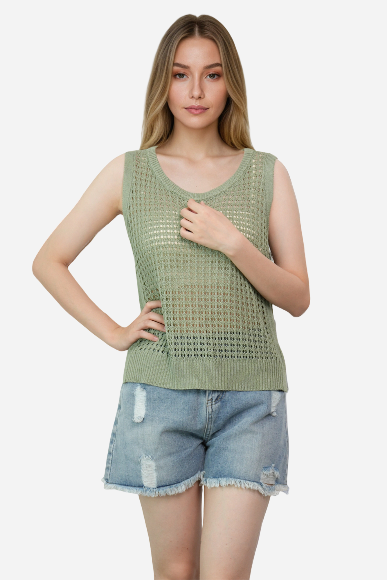 Crochet Cover Up Sweater for Women Sleeveless Beach