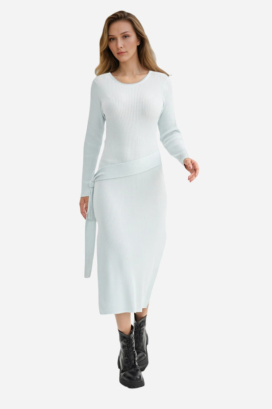 Bodycon Midi Dress Casual Knit Side Slit