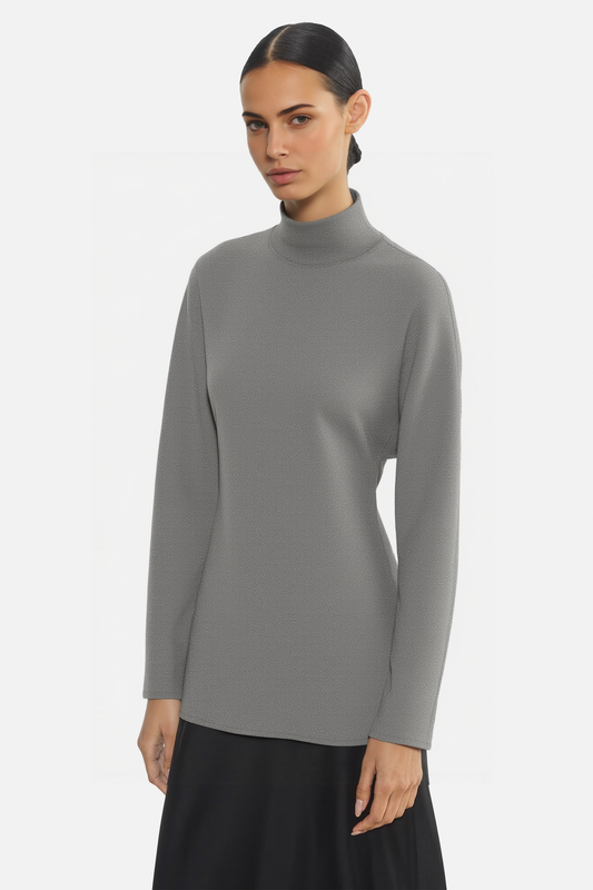 Refined Mock Neck Long Sleeve Top