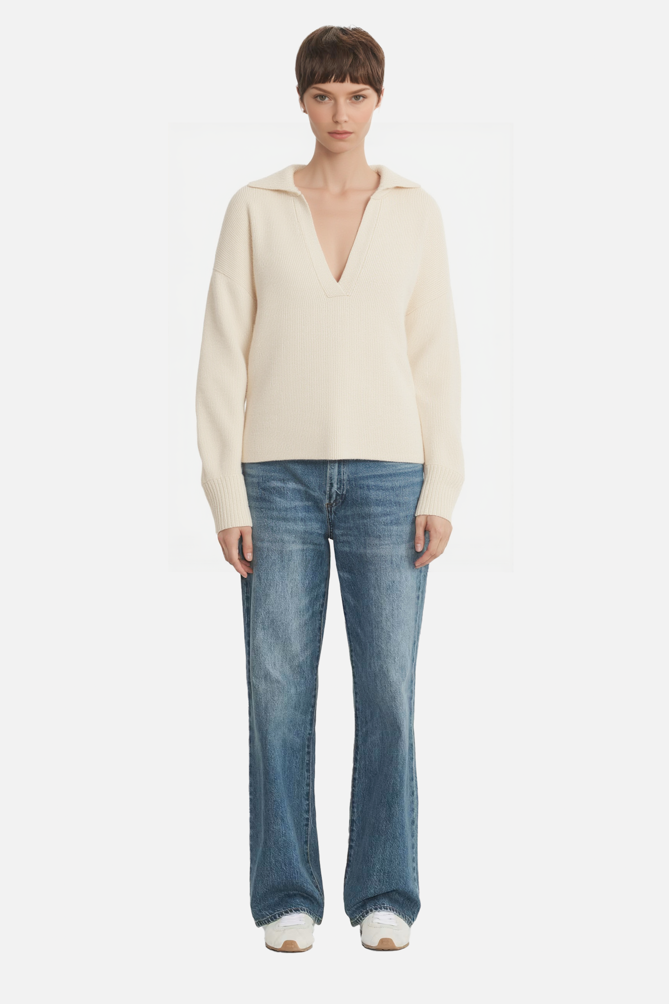 Resort Polo Collar V-Neck Pullover
