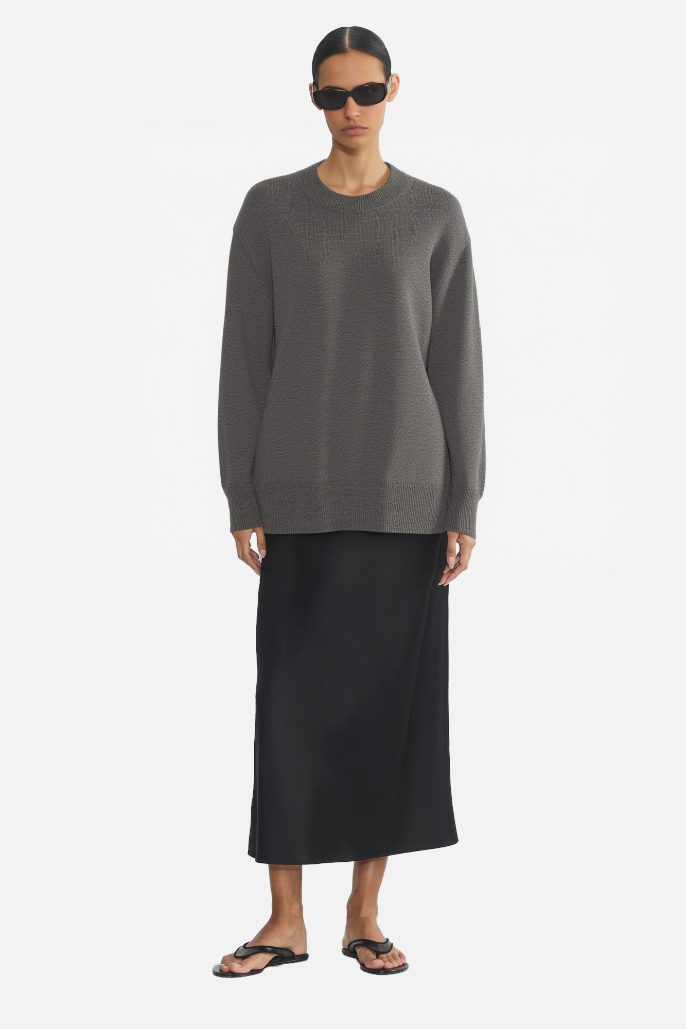 Essential Ribbed-Trim Crewneck Sweater